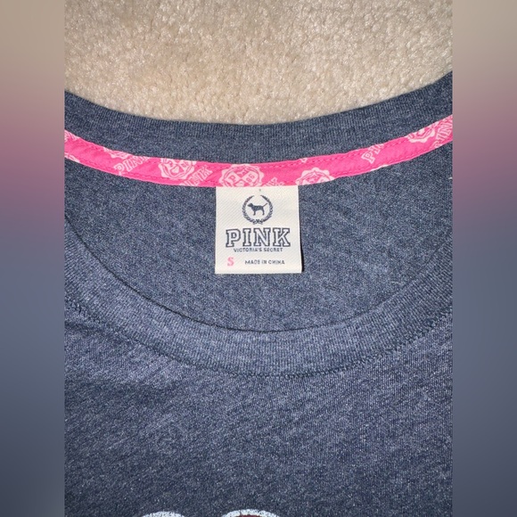 VINTAGE Y2K VICTORIA SECRET PINK T-SHIRT USA AMERICAN FLAG SHORT SLEEVE SMALL - Picture 4 of 7